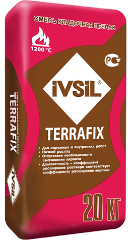 Смесь IVSIL TERRAFIX, кладочная печная, 20 кг купить в СОМ