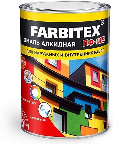 Эмаль ПФ-115 Farbitex, желтая, 0.4 кг купить в СОМ