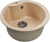 Мойка каменная Mixline ML-GMS101 Стандарт, d480 х190 мм, врезная, бежевый купить в СОМ