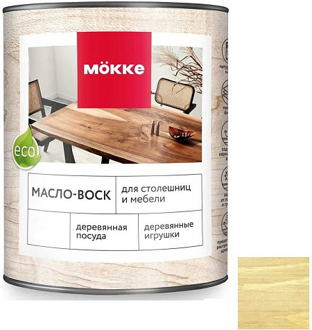Масло Mokke, для столешниц и мебели, бесцветный, 0,75 л купить в СОМ