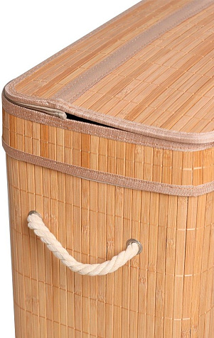 Корзина для белья Доляна Кантри с крышкой 46х26х55см бежевая купить в СОМ